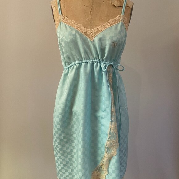 Vintage 70s Givenchy Intimates Chemise Peignoir Nightgown Angel Sleeve Robe Lace - Picture 1 of 16